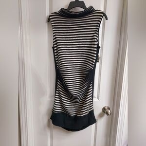NWT Fever Monochrome Striped Sleeveless Sweater Dress